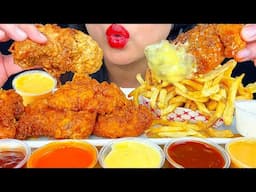 ASMR NASHVILLE HOT CHICKEN TENDERS & FRIES FROM SUPER CHIX | MUKBANG | EATING SOUNDS | ASMR Phan