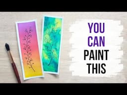 Easy watercolour bookmarks for beginners ✨ Watercolour and ink tutorial