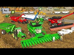 FARMING SIMULATOR 25- GIANT CORN HARVEST! (MULTIPLAYER CREW!)