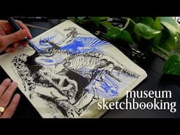 drawing dinosaurs in my sketchbook at the field museum 🦕 sketchbook with me