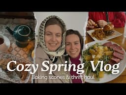 Spring Cozy Vlog | Baking Scones & Thrift Haul | Cottagecore Kitchen