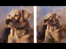 Painting The Yellow Labrador with Acrylics Part 2 Painting Details