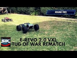 Traxxas E-Revo vs E-Revo 2 0 Tug of War rematch with tire swap