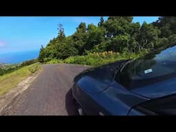 Azores - From the forest down a sharp hill to the sea. Sao Miguel Island - #driving #explore