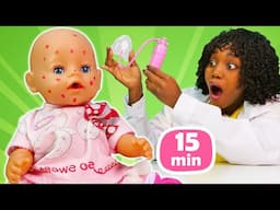 Baby Annabell doll goes to the hospital! Kids pretend to play with baby dolls. Nursery toys for kids