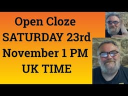 Livestream English Class for C2 and C1 - Open Cloze SATURDAY 23rd November 1 PM UK TIME