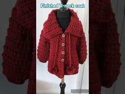 Just finished the coat #crochet #crochetcardigan #crochetcoat #crochetgirls #crochetsweater