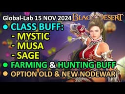 Mystic, Musa, Sage HUGE BUFF, Farming & Hunting BUFF (BDO Global Lab Update, 15 NOV 2024)