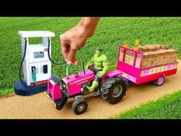 diy tractor mini petrol pump | diy mini tractor bricks house construction science project