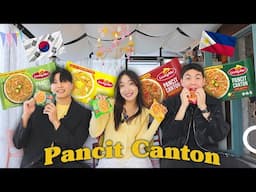 Korean Bodyguards😎 Try Filipino Pancit Canton! 🍜 (Looking for jowa..)