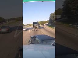 Car Side-Swiped Semi Truck from Blind Side! #semitrucks #trucking #truckdriver #truckerlife #dashcam