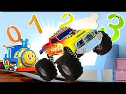 Dessin animé pour les petits. Bill Le Monster Truck sauve les chiffres. Apprendre à compter