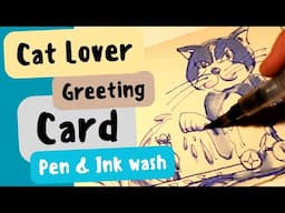 Drawing A Greeting Card For Cat Lovers