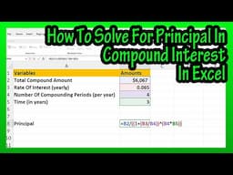 How To Solve For Principal In Compound Interest (By Hand) In Excel Explained