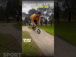 Tiny Bike, Big Pump… wait for the whip #TinyBikeChallenge #pumptrack #tailwhip #shorts #viralvideo