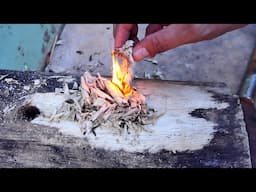 Primitive Technology Tools for made easy Fire in the forest for cook