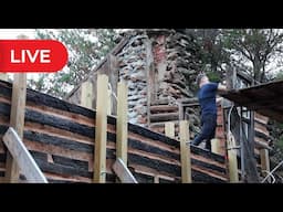 The Zaytsevs LIVE: Tearing Down an Old Off-Grid Log Cabin!