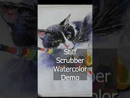 Scrub watercolor to soften and lift