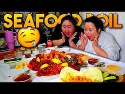 Giant King Crab Seafood Boil + Giant Shrimp + Snow Crab + Mussels + Butter Mukbang 먹방 Eating Show!