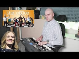 the office theme song, but adele is there for some reason