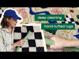 HOW I CLEAN MY HAND-TUFTED RUGS (satisfying cleaning asmr)