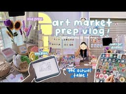 studio vlog: art market prep, display test | how i display my stickers and keychains for art markets