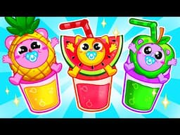 Ten Little Fruits Song | Fruit Juice for Kids | Family Time Songs by Toddler Zoo for Kids