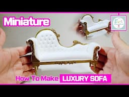 How to make Miniature luxury Sofa Tutorial for doll house furniture 미니어쳐 소파 가구 (Sub) - Airclay