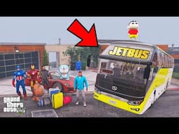 Franklin and Shinchan Going A Road Trip BY Expensive BUS with Their Friends IN GTA V