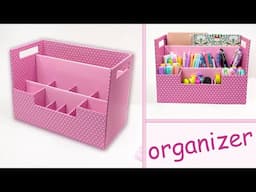 Useful ideas from cardboard // How to make a desktop organizer for stationery