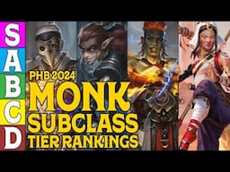 2024 Monk Subclass tier Ranking in D&D 5e