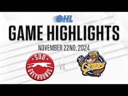 OHL Highlights: Sault Ste. Marie Greyhounds @ Erie Otters Nov. 22, 2024