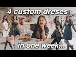 a week in the life of a fashion designer | making 4 custom dresses in one week! | STUDIO VLOG 97