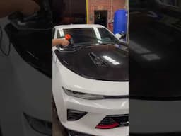 Camaro hood vinyl wrap #viral #wrap #youtube #auto #clips