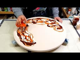 Pumpkin spice latte inspired blowout! Fall decor! ~ Acrylic Pour Painting