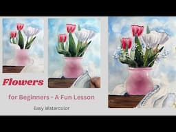 Watercolor Painting for Beginners - Beautiful Flowers and Lace - Step by Step for Fun Results