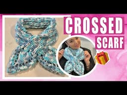 Crossed Scarf / how to crochet - EASY AND FAST - BY LAURA CEPEDA