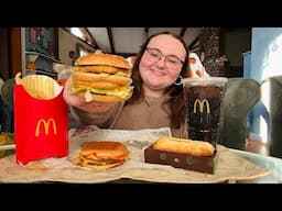 McDonald's Mukbang: NEW Chicken Big Mac! Double Cheeseburger, Fries & Pumpkin Creme Pie