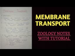 MEMBRANE TRANSPORT||MOLECULAR BIOLOGY NOTES Bsc 1st year zoology @ZOOLOGYNOTES