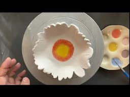 Creating Stunning Flower Impressed Ceramic Plates with Underglaze Wash Techniques