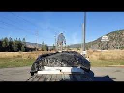 Tarping a partial load of lumber in Missoula, Montana