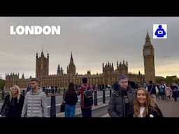 London Autumn Walk 🇬🇧 Shakespeare's Globe, South Bank to 🔔 BIG BEN | Central London Walking Tour HDR