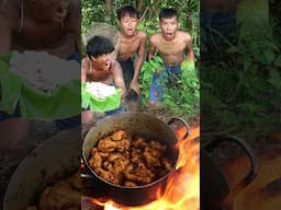 Primitive Cooking: Crispy Coconut Chicken in the Wild!