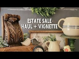 Antique Farmhouse Estate Sale Haul | Vintage Booth Vignette How to Decorate Antique Booth