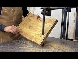 Top Skills With Dangerous Woodworking Machines // Create An Exquisite Table From Original Logs