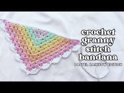 Crochet Rainbow Bandana Tutorial 🌈 | Beginner Tutorial | AshtenStitches