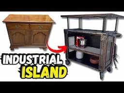 INDUSTRIAL FURNITURE Buffet Transformed to Industrial island