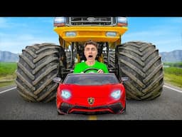 SURVIVING TINY vs  GIANT CARS CHALLENGE