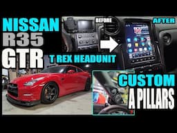 TESLA SCREEN UPGRADE ON R35 NISSAN GT-R WITH NEW TREX RADIO AND CUSTOM A PILLARS