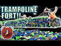 24 HOUR OVERNIGHT CHALLENGE IN TRAMPOLINE PARK!!(*EPIC FOAM FORT*)!!